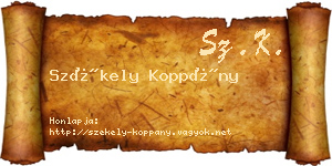 Székely Koppány névjegykártya