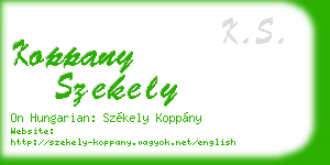 koppany szekely business card